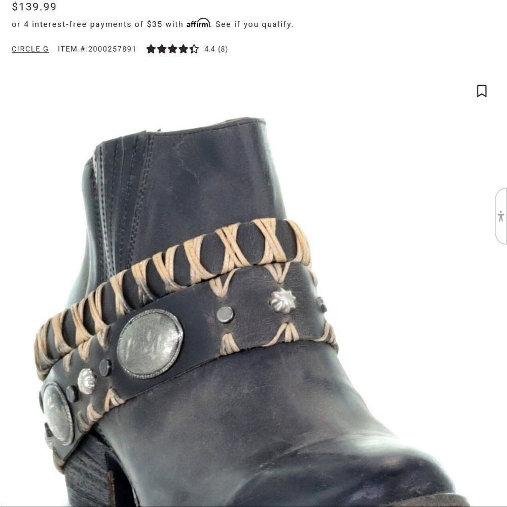 Circle G by corral boots 👢 sz.8 gently worn, like new! Very nice!